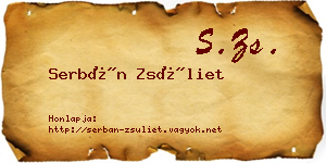 Serbán Zsüliet névjegykártya